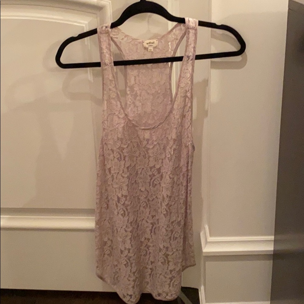 Wilfred pink lace tank top